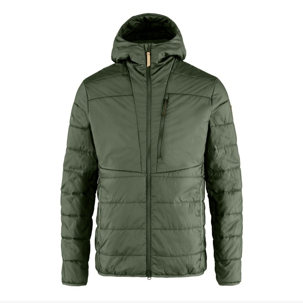 Fjallraven "Keb Padded Hoodie". Long Sleeve. Lightweight. Green. Men Size S.